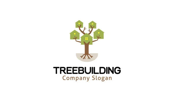 Tree Building Design Illustration — Stock vektor