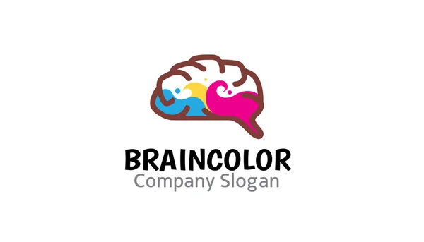 Ilustración de diseño de símbolo de color cerebral — Vector de stock