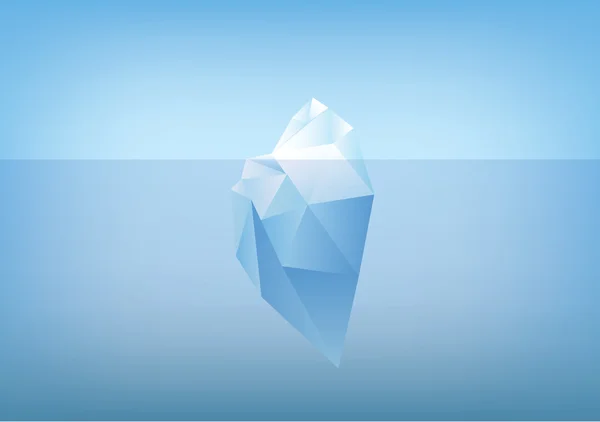 Ponta do iceberg ilustração baixo poli / polígono gráfico — Vetor de Stock