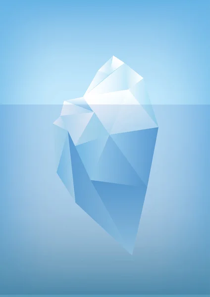 Верхушка иллюстрации айсберга - низкая полигональная графика — стоковый вектор