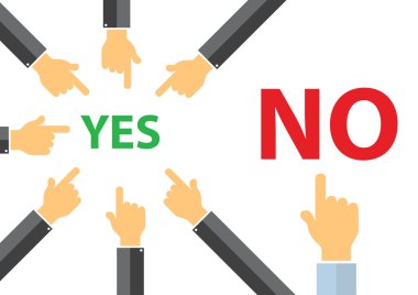  yes or no , peer pressure concept - think different concept clipart