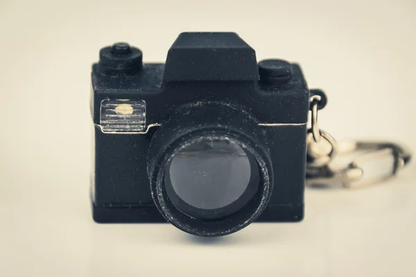 Miniatur-Fotokamera Spielzeug, Fotografiekonzept, Vintage-Filter — Stockfoto