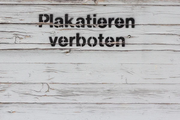 Plakat Verboten Deutsch Plakatieren Verboten — Stockfoto