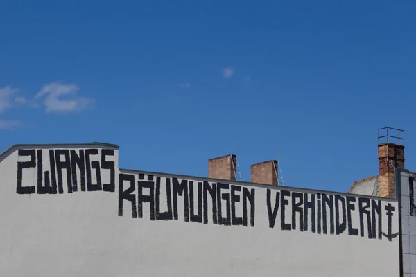 Berlim Alemanha Junho 2016 Stop Evictions Alemão Zwangsraeumung Verhindern Graffiti — Fotografia de Stock