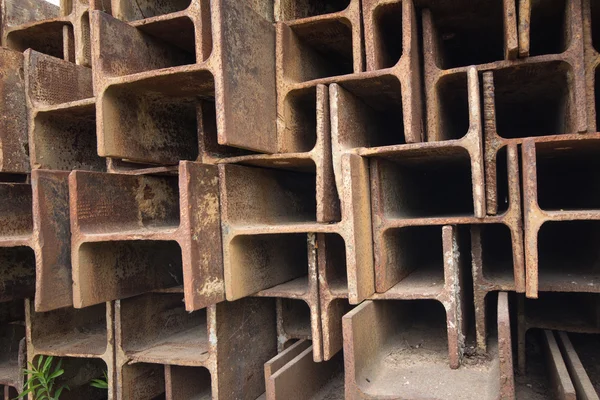 Vigas de aço macro, colunas de aço closeup — Fotografia de Stock