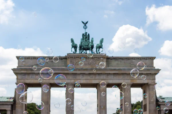 Berlin Symbol Brandenburg Gate Brandenburger Tor Soap Bubbles — Stock Photo, Image
