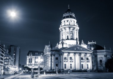 Alman Katedrali, gece, Berlin Gendarmenmarkt
