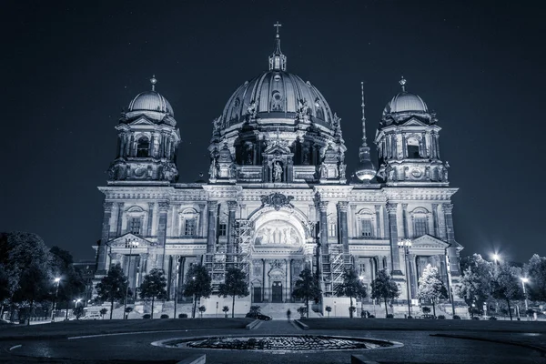 Καθεδρικός Ναός Του Βερολίνου Berliner Dom Νύχτα — Φωτογραφία Αρχείου