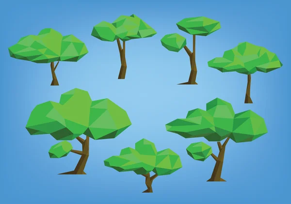 Illustration d'arbre mis bas poly style — Image vectorielle