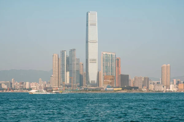 Hongkong Kowloon Skyline Coast View Hong Kong Island — Stock Photo, Image