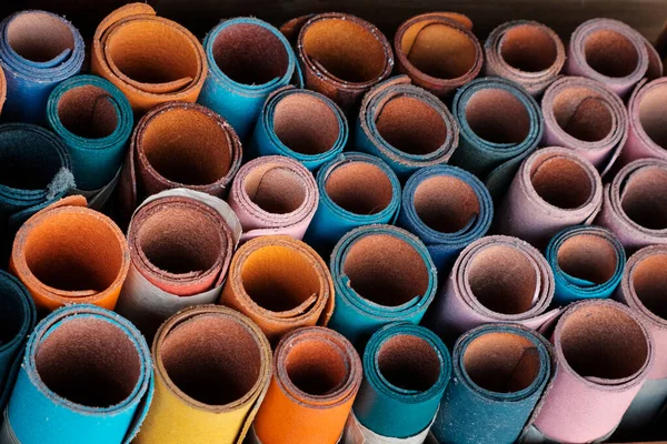 Rollos Muestra Cuero Colorido —  Fotos de Stock