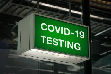 Covid 19 testing centre sign for covid-19 test clipart