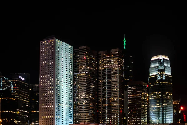 Modern Office Buildings Business District Night — Stock Photo, Image