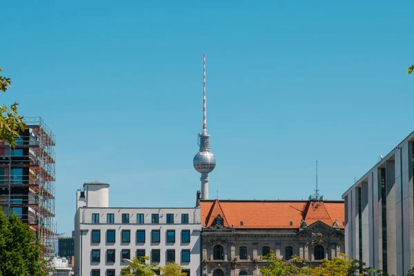 Τηλεοπτικός Πύργος Fernsehturm Στην Πόλη Του Βερολίνου — Φωτογραφία Αρχείου