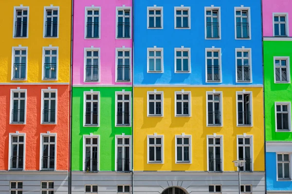 Colorful Building Facade Apartment House Exterior — ストック写真
