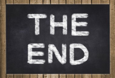 son - siyah kara tahta üzerinde metin