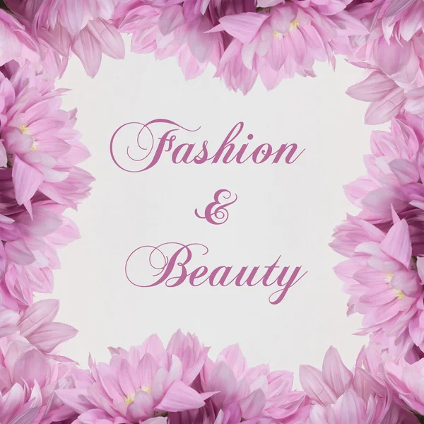 Moda e beleza flores decoração, fundo floral e bela caligrafia — Fotografia de Stock