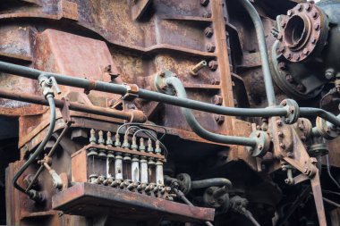 eski paslı makine. paslı metal makinesi detay. yaşlı teknoloji