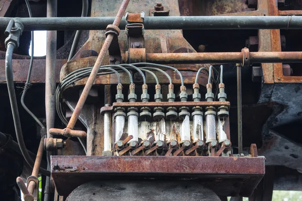 Velho fusível enferrujado. detalhes de máquinas de metal enferrujado. envelhecido — Fotografia de Stock