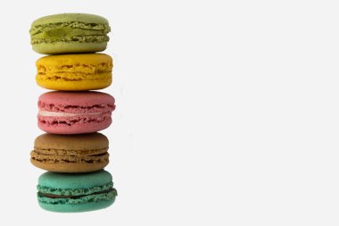 renkli macarons. yığılmış macaroons.