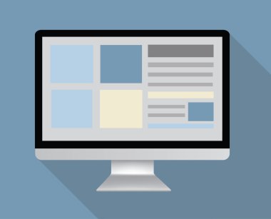 Modern bilgisayar ekran illustation. bilgisayar vektör grafiği