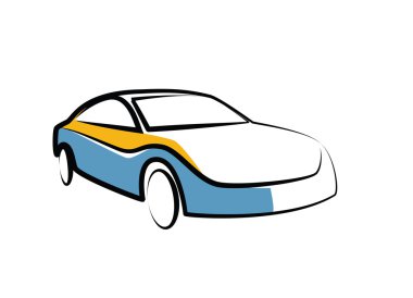 simple drawing of a modern sports car - auto sketch