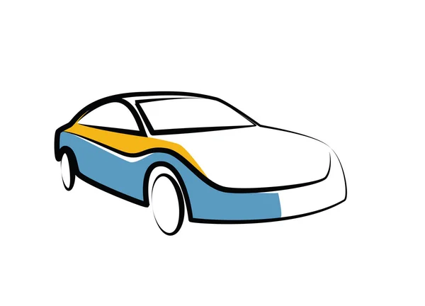 Einfache Zeichnung eines modernen Sportwagens - Auto-Skizze — Stockvektor