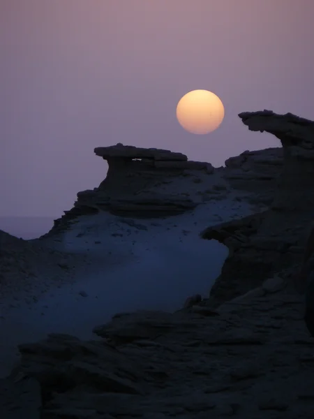 사막 산 풍경의 일몰 — 스톡 사진