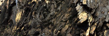 black , golden rocks - abstract volcanic stone background clipart