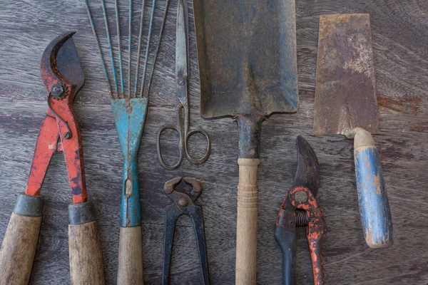 Set of tools - closeup alat lama — Stok Foto