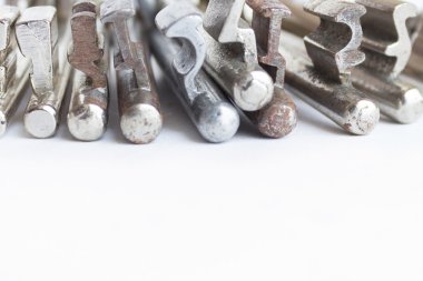 Beyaz arka plan üzerinde tuşları makro grubu