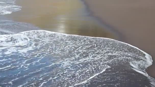 Ondas na praia de areia preta — Vídeo de Stock