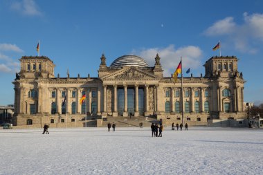 Reichstag (Bundestag) building in Berlin, Germany during winter clipart