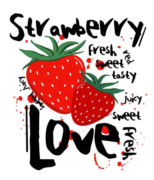 Strawberry Love graphic print — ストック写真