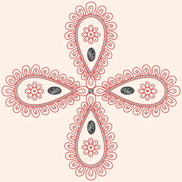 Motif d'ornementation florale — Image vectorielle