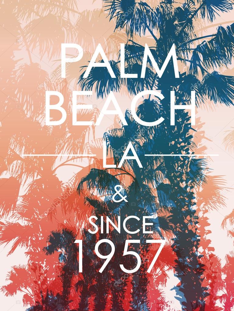 Palm trees print with slogan