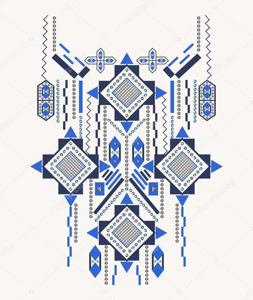 Tribal Neck Embroidery