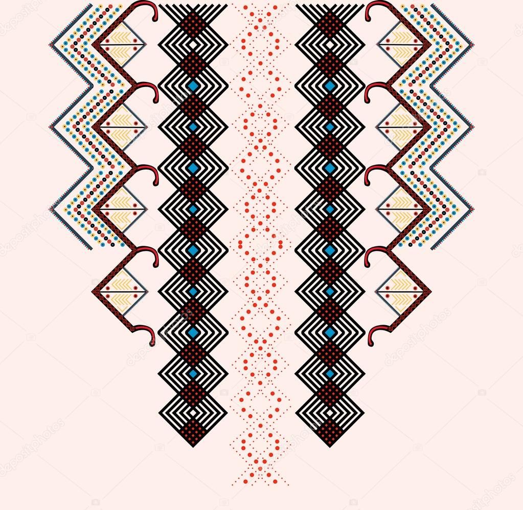 Tribal Neck Embroidery