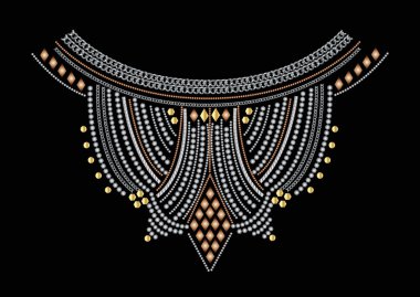 Embellished with beads artwork clipart