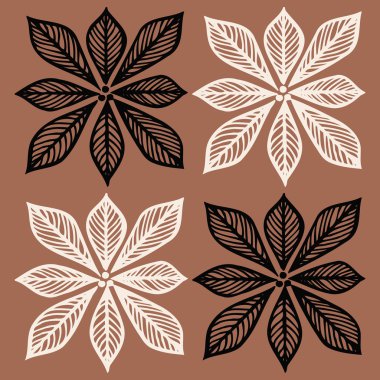 Yaprakları ile Afrika motifi