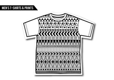 Her kabile desen ile T-shirt