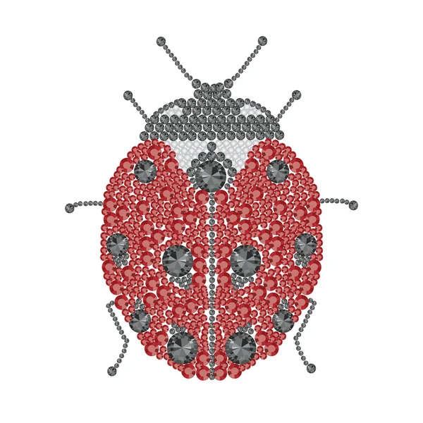 Coccinelle de clous de cristal — Image vectorielle