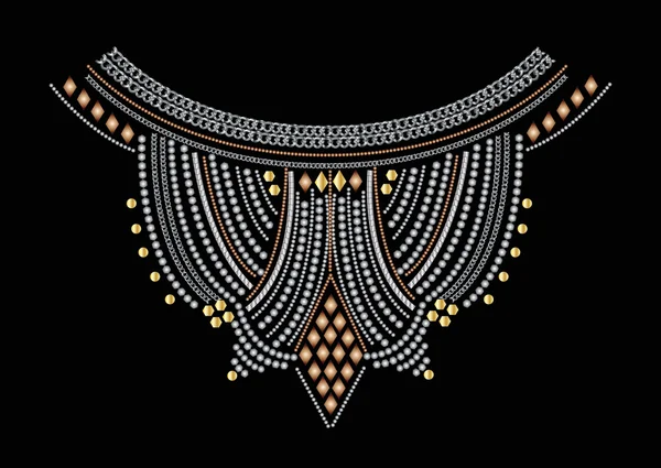 Embellished with beads artwork — Stock Vector