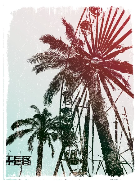 Palmbomen op afdrukken — Stockvector