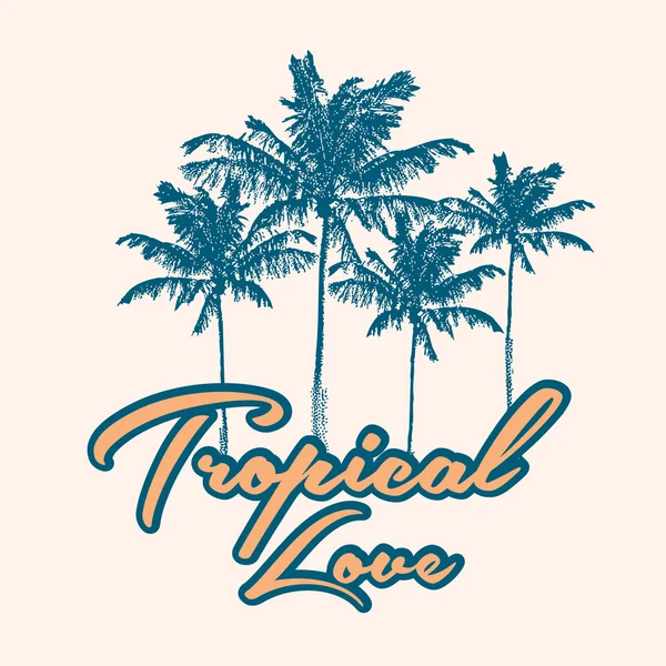 Impression tropicale avec slogan — Image vectorielle