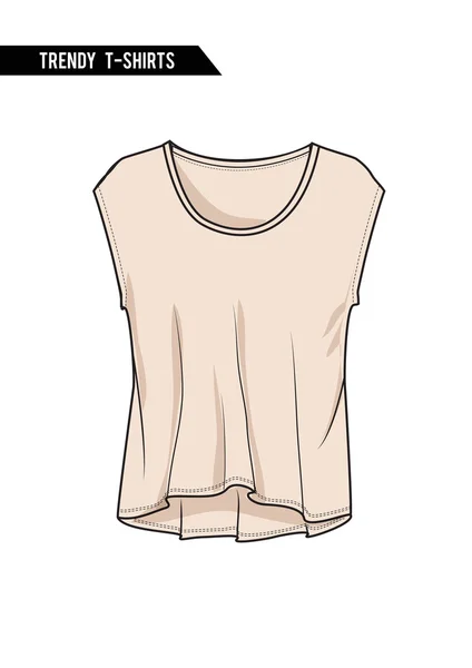 T-shirt tendance, manches courtes — Image vectorielle