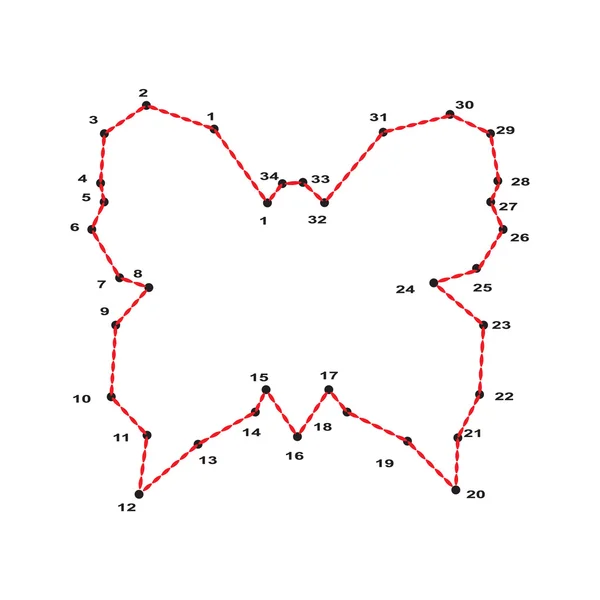 Контурна загадка метелик — стоковий вектор