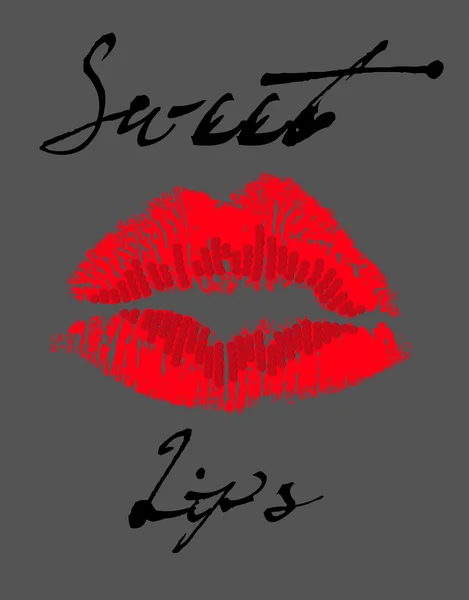 Gráfico con lema de Sweet Lips — Archivo Imágenes Vectoriales