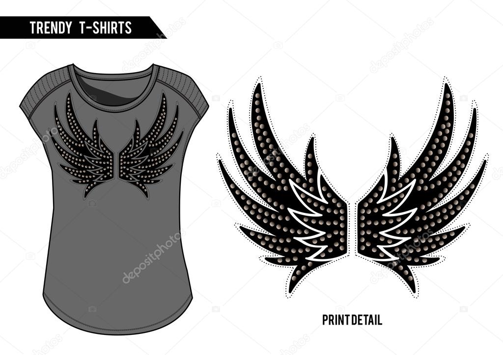 Rock t-shirt with wings print