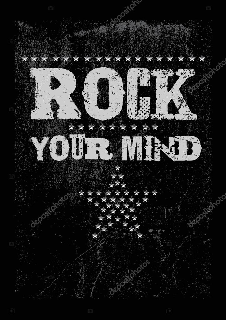 Rock print with slogan and metal studs on print in vector